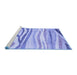 Sideview of Machine Washable Abstract Blue Modern Rug, wshabs3363blu