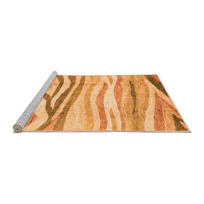 Sideview of Machine Washable Abstract Orange Modern Area Rugs, wshabs3363org