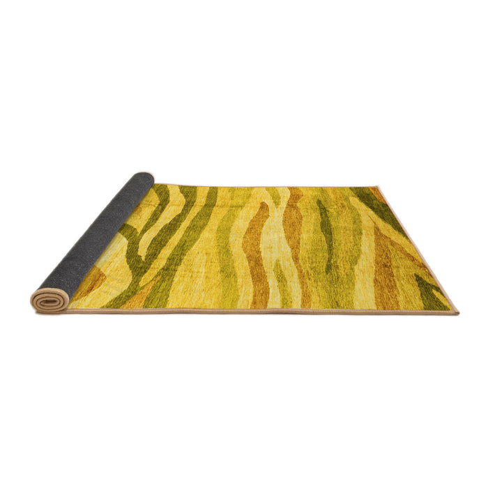 Sideview of Abstract Yellow Modern Rug, abs3363yw