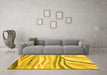 Machine Washable Abstract Yellow Modern Rug in a Living Room, wshabs3363yw