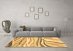 Machine Washable Abstract Brown Modern Rug in a Living Room,, wshabs3363brn