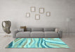 Machine Washable Abstract Light Blue Modern Rug in a Living Room, wshabs3363lblu