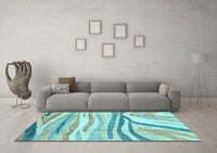 Machine Washable Abstract Light Blue Modern Rug, wshabs3363lblu