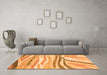 Machine Washable Abstract Orange Modern Area Rugs in a Living Room, wshabs3363org