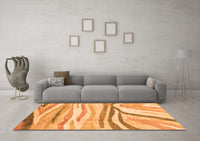 Machine Washable Abstract Orange Modern Rug, wshabs3363org