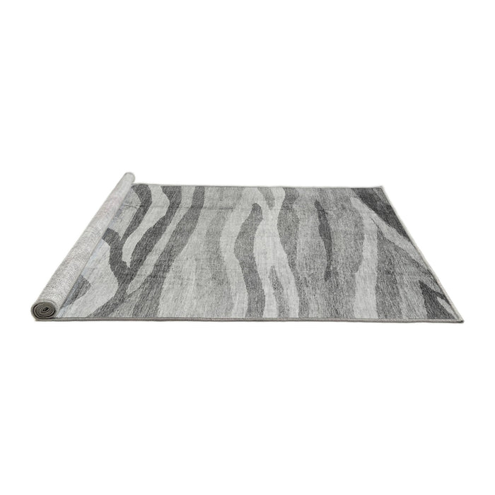 Sideview of Machine Washable Abstract Gray Modern Rug, wshabs3363gry