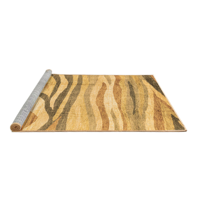 Sideview of Machine Washable Abstract Brown Modern Rug, wshabs3363brn