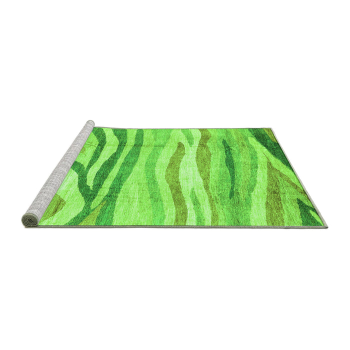 Sideview of Machine Washable Abstract Green Modern Area Rugs, wshabs3363grn