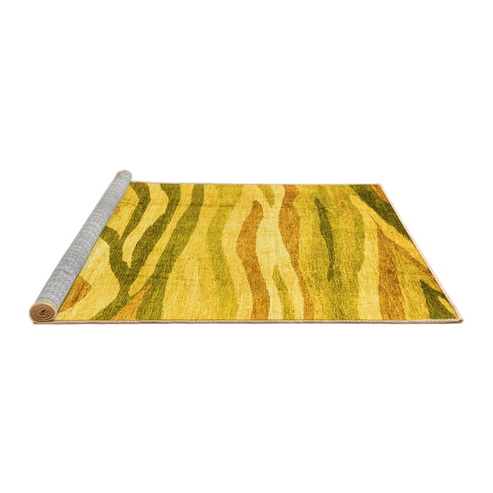 Sideview of Machine Washable Abstract Yellow Modern Rug, wshabs3363yw