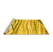 Sideview of Machine Washable Abstract Yellow Modern Rug, wshabs3363yw