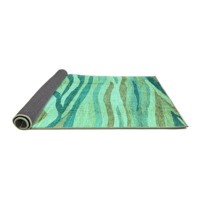Sideview of Abstract Turquoise Modern Rug, abs3363turq