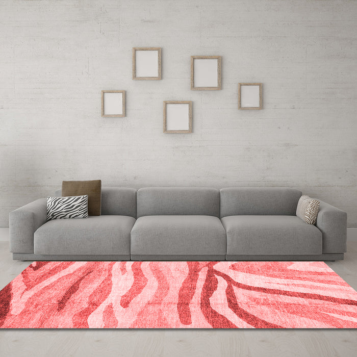 Modern Red Washable Rugs