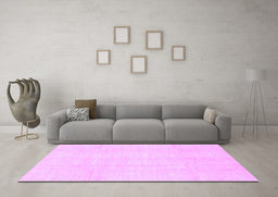 Machine Washable Solid Purple Modern Area Rugs in a Living Room, wshabs3364pur