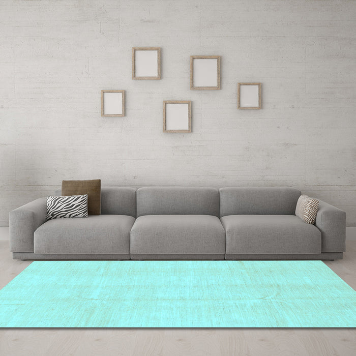 Machine Washable Solid Light Blue Modern Rug in a Living Room, wshabs3364lblu