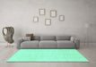 Machine Washable Solid Turquoise Modern Area Rugs in a Living Room,, wshabs3364turq