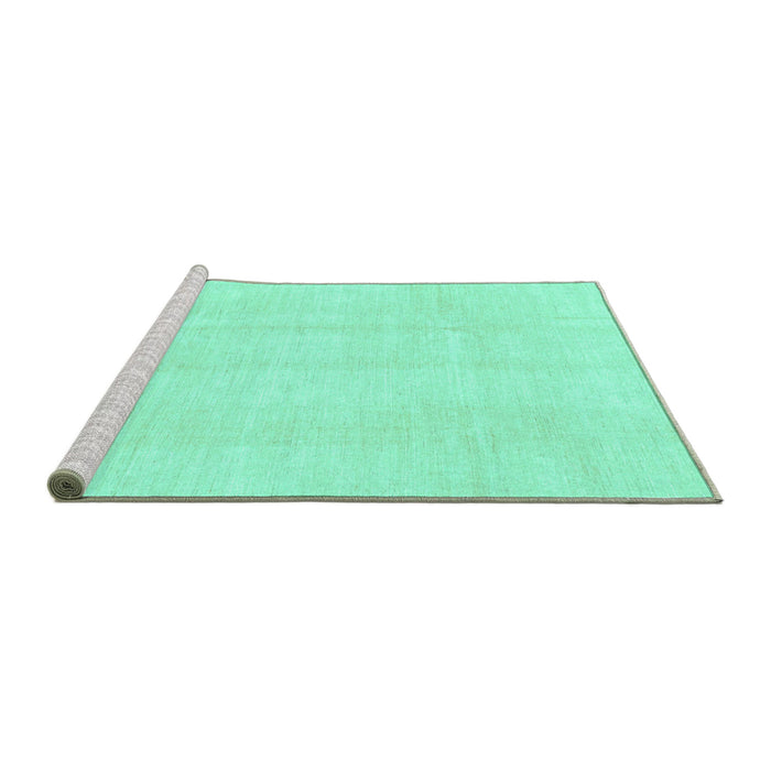 Sideview of Machine Washable Solid Turquoise Modern Area Rugs, wshabs3364turq