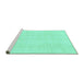 Sideview of Machine Washable Solid Turquoise Modern Area Rugs, wshabs3364turq