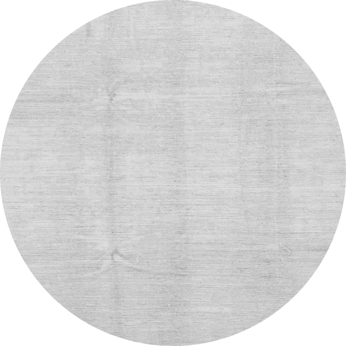 Round Machine Washable Solid Gray Modern Rug, wshabs3364gry