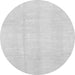 Round Machine Washable Solid Gray Modern Rug, wshabs3364gry