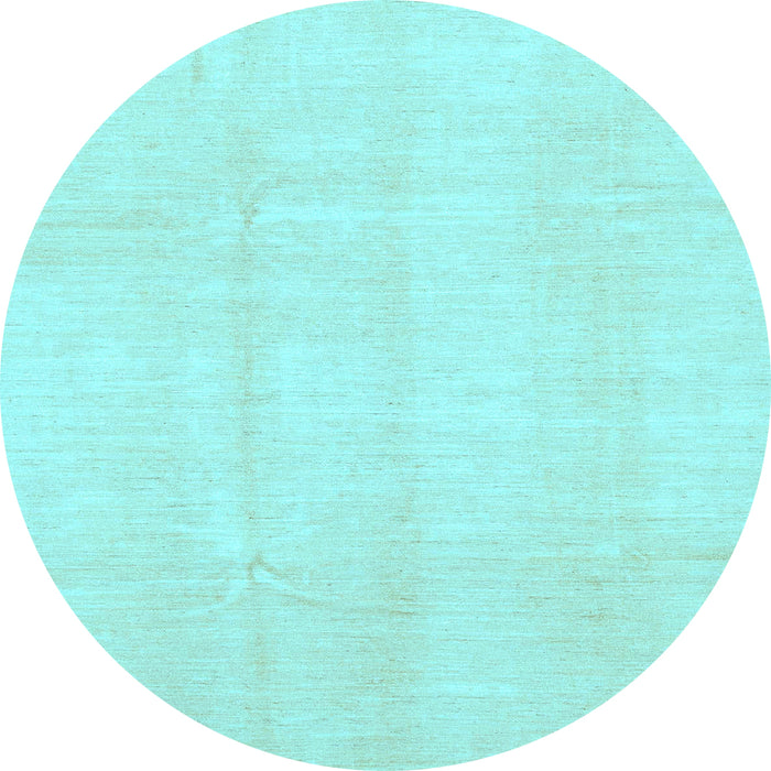 Round Solid Light Blue Modern Rug, abs3364lblu