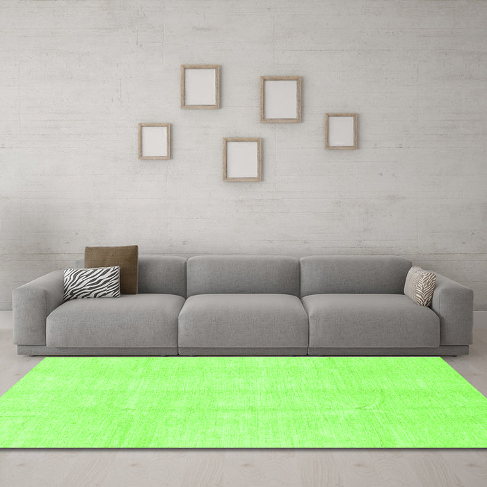 Machine Washable Solid Green Modern Area Rugs in a Living Room,, wshabs3364grn