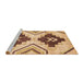 Sideview of Machine Washable Abstract Red Rug, wshabs3365