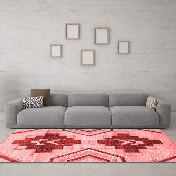 Country Red Washable Rugs