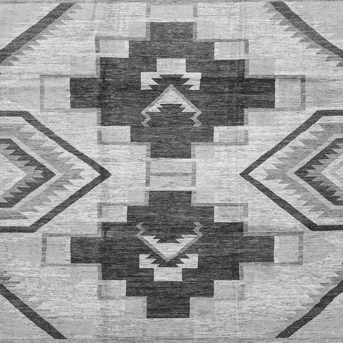 Square Southwestern Gray Country Rug, abs3365gry