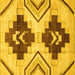 Square Southwestern Yellow Country Rug, abs3365yw