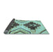 Sideview of Southwestern Light Blue Country Rug, abs3365lblu