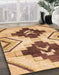Machine Washable Abstract Red Rug in a Family Room, wshabs3365