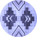 Round Southwestern Blue Country Rug, abs3365blu