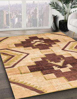 Abstract Red Southwestern Rug in Family Room, abs3365