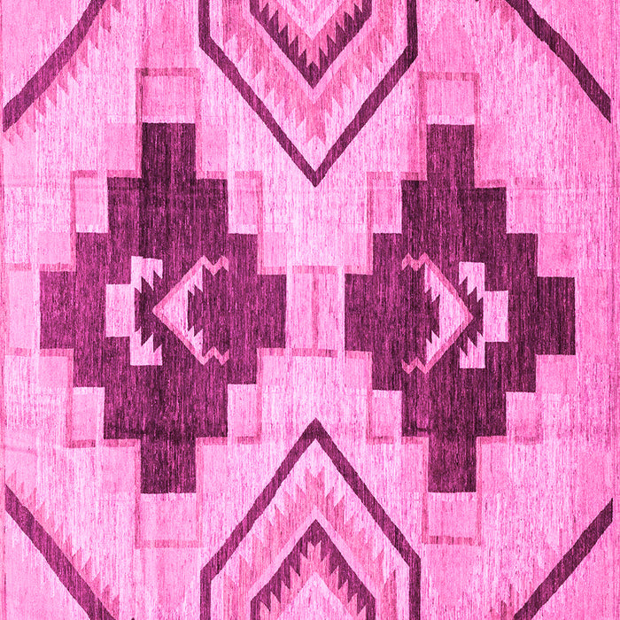 Square Machine Washable Southwestern Pink Country Rug, wshabs3365pnk