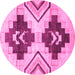 Round Southwestern Pink Country Rug, abs3365pnk