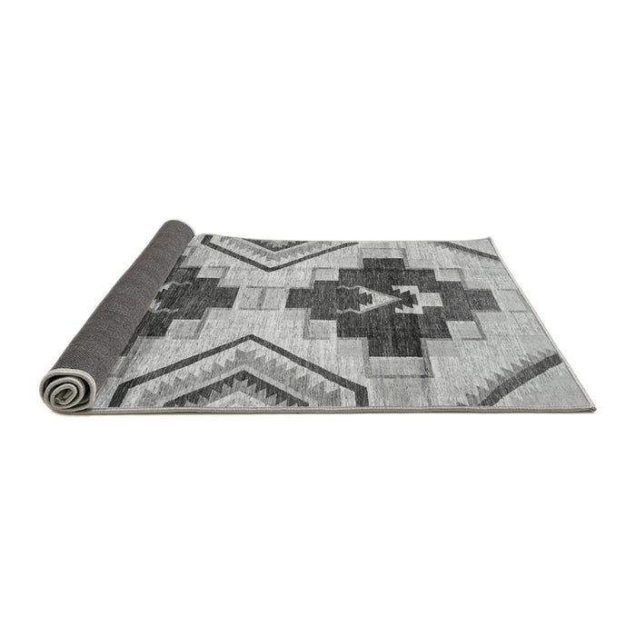 Sideview of Southwestern Gray Country Rug, abs3365gry