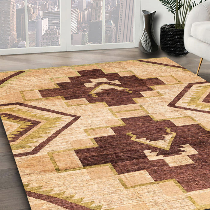 Abstract Red Southwestern Rug in Family Room, abs3365