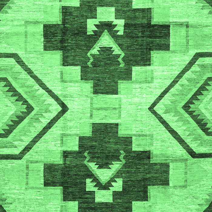 Machine Washable Southwestern Emerald Green Country Area Rugs, wshabs3365emgrn