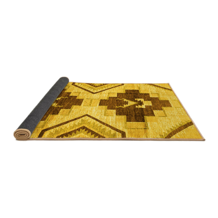 Sideview of Southwestern Yellow Country Rug, abs3365yw