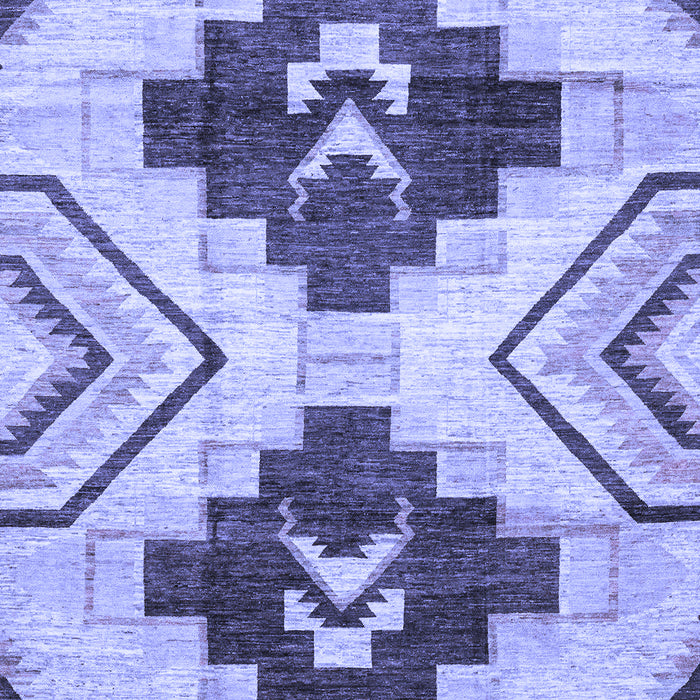 Machine Washable Southwestern Blue Country Rug, wshabs3365blu
