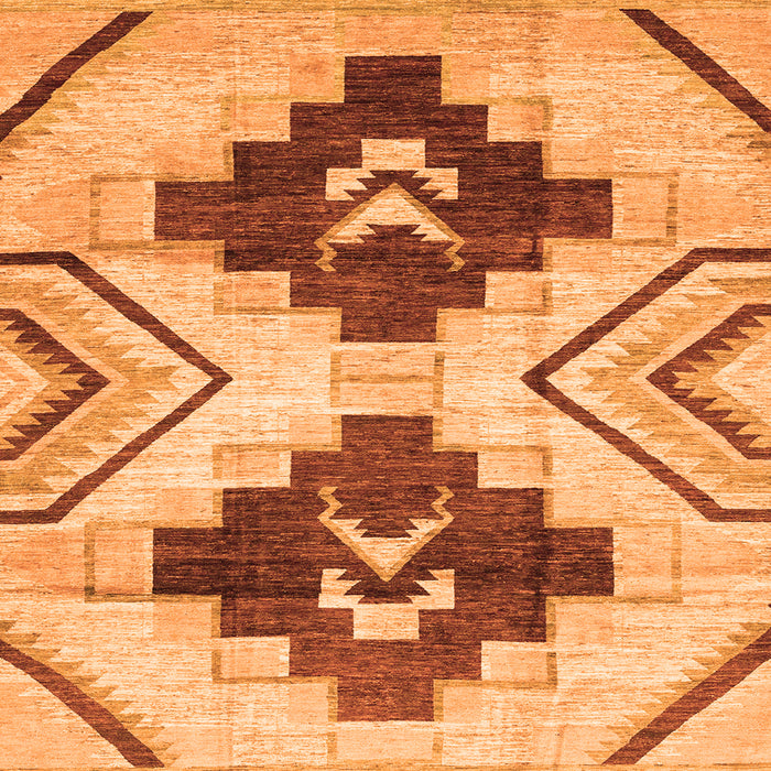 Square Southwestern Orange Country Rug, abs3365org