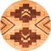 Round Southwestern Orange Country Rug, abs3365org