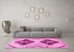 Machine Washable Southwestern Pink Country Rug in a Living Room, wshabs3365pnk