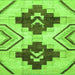 Square Southwestern Green Country Rug, abs3365grn