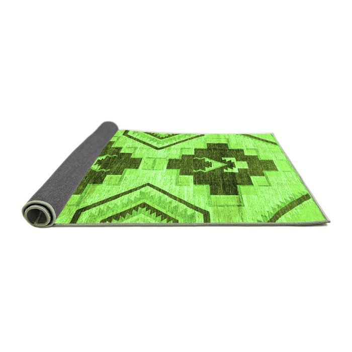 Sideview of Southwestern Green Country Rug, abs3365grn