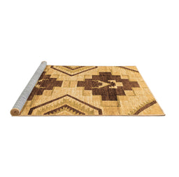 Sideview of Machine Washable Southwestern Brown Country Rug, wshabs3365brn