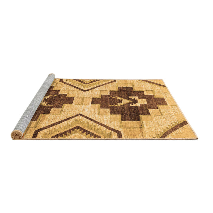 Sideview of Machine Washable Southwestern Brown Country Rug, wshabs3365brn