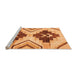 Sideview of Machine Washable Southwestern Orange Country Area Rugs, wshabs3365org