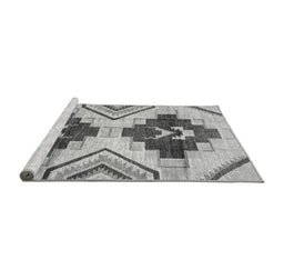 Sideview of Machine Washable Southwestern Gray Country Rug, wshabs3365gry