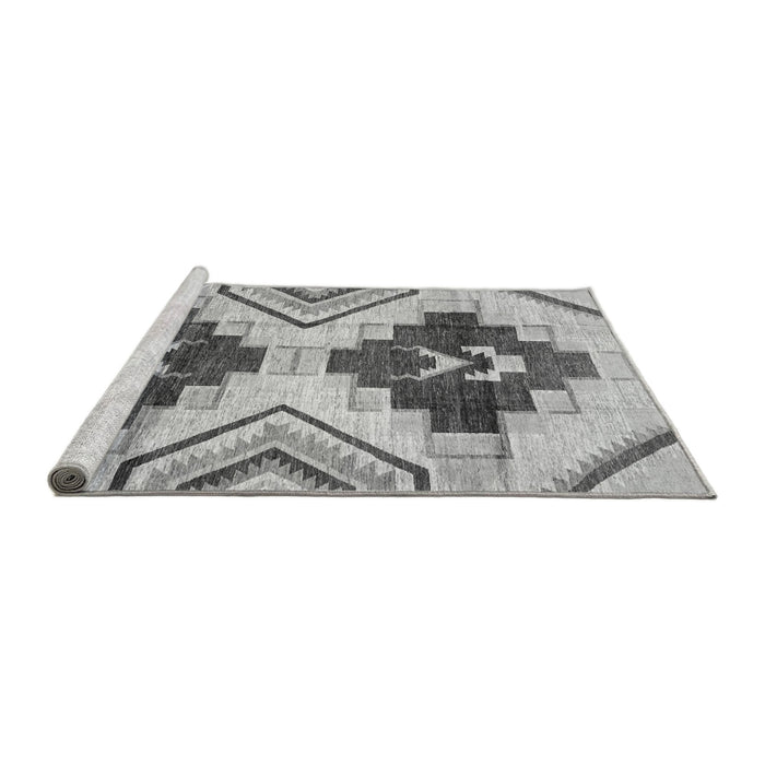 Sideview of Machine Washable Southwestern Gray Country Rug, wshabs3365gry